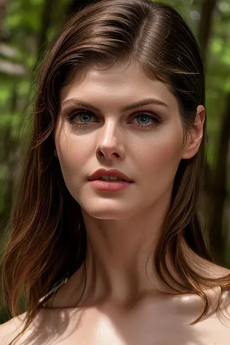 (CR-Alex4ndr4Daddario-summer4love263:0.9), (face closeup:1.0) photo of woman in woods, (slick undercut hair:1.0), (oiled shiny skin:1.0),
8k UHD highres, high quality,