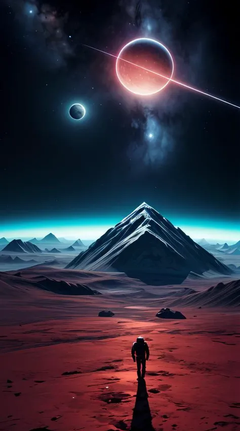 nomanssky style wallpaper, artwork, high resolution 4K concept art beautiful masterpiece,abstract dream, space, intricate, grand scale, alone, cinematic film still, insane detail, sharp focus, depth of field, realistic lighting, (realistic perspective), co...