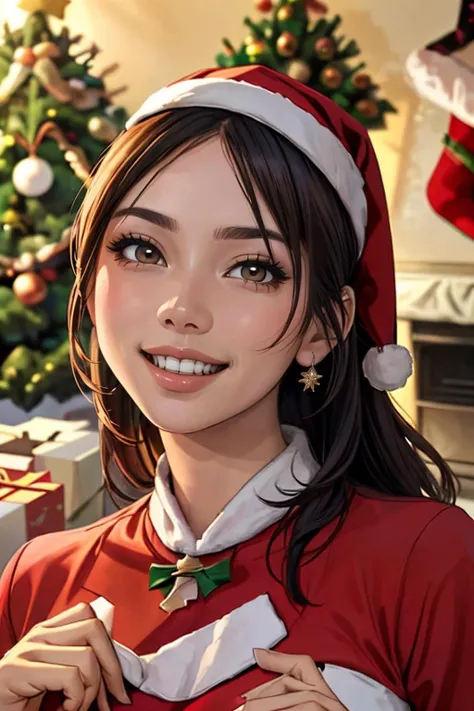 anime artwork anime artwork solo, realistic, ((indonesian woman)), (happy512), (black hair), ((Modest wide-leg culottes)), ((fireplace,(christmas tree, christmas decorations:1.2), livingroom)), <lora:PAseer-SD15-LCM Quick:1> <lora:real_skin:.2> skin, <lora...