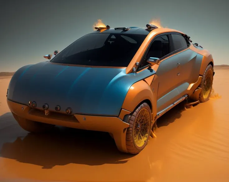 <lora:battleCars_v2:1>, battlecar, pannig shot,  futuristic car, ultra-detailed, mud,masterpiece, best quality, splash, sparks, electricity,dynamic scene,