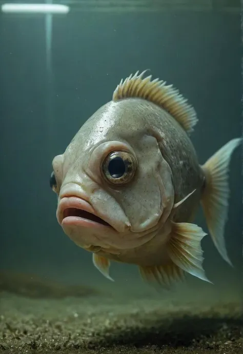 there is a fish that is looking at the camera