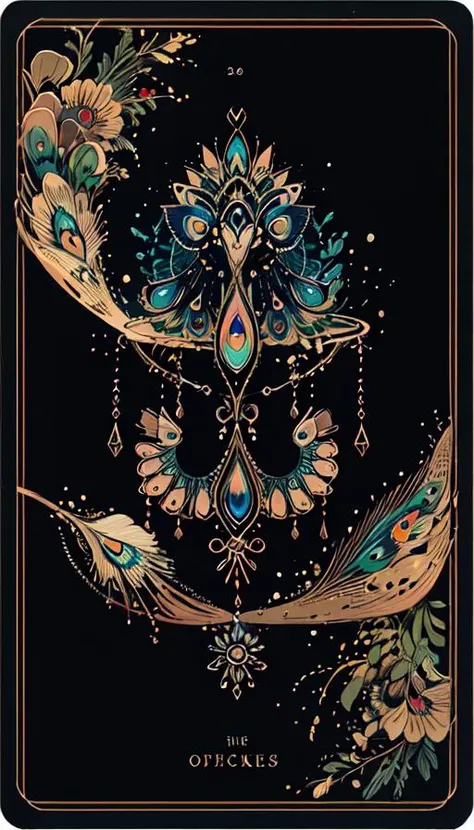 realistic, (best quality, masterpiece:1.3), peacock,soul card, noctilucent line, no humans, <lora:soulcard:0.7>