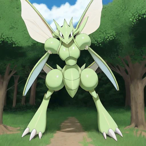 scyther, full body, no humans, outdoors, pokemon (creature), solo, <lora:Scyther_-_Pokemon:0.8>