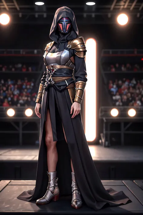 highres,absurdres,masterpiece,best quality,original,extremely detailed CG,extremely detailed wallpaper,perfect lighting,jitome,lips,makeup,standing on the stage,blurry background,
<lora:revanarmor:0.45>,revan armor,