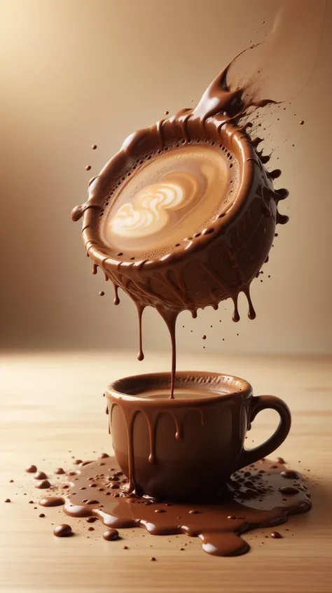 a close up of a cup of chocolate with a saucer