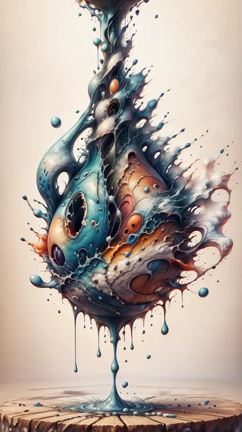 a painting of a fish with a large head and a lot of water