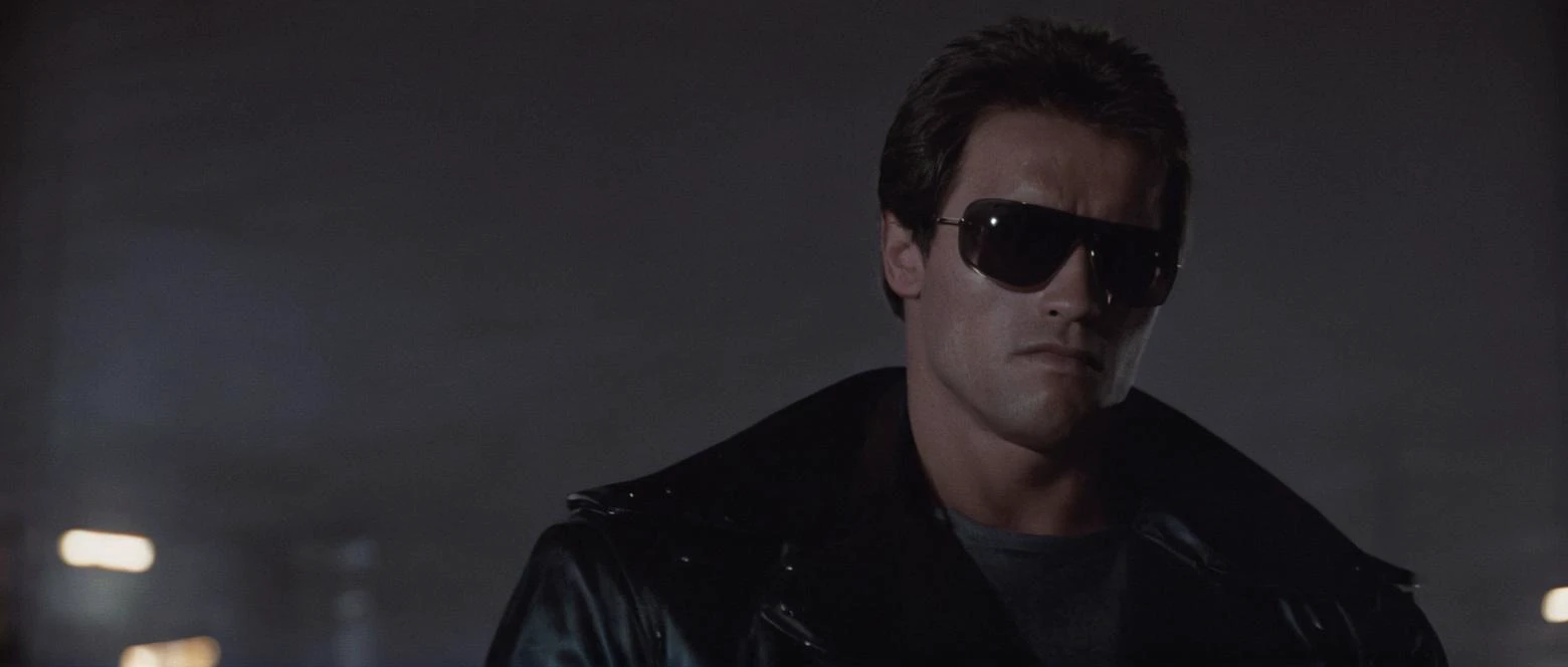 cinematic film still of  <lora:Terminator style:0.8>
In the 1980s Terminator a man in a leather jacket and sunglasses,solo,shirt,black hair,1boy,jacket,upper body,male focus,open jacket,black jacket,facial hair,sunglasses,realistic,leather,leather jacket ,...