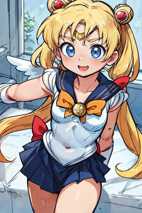 sailor girl in sailor outfit with a sword and a bow