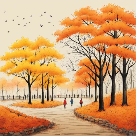 shenqiu, a walk in the park in autumn