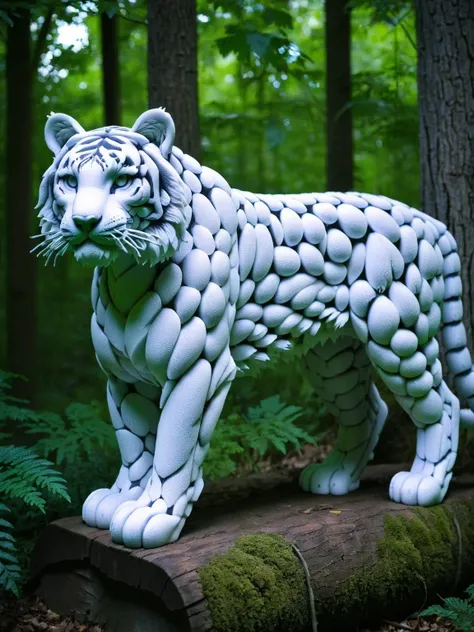 A ral-fittingfoam tiger in the woods  <lora:ral-fittingfoam-sdxl:1>, <lora:EnvyBetterHiresFixXL01:0:hr=1>