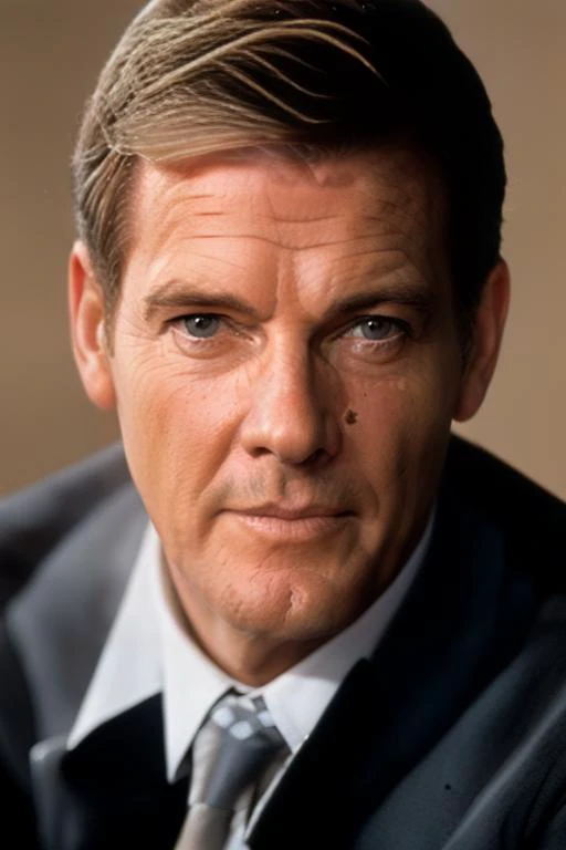 man, portrait of rogermoore as james bond, color, low key, dark, beautiful face, <lora:LowRa:0.5> <lora:RogerMoore_SD1.5_V1:1>