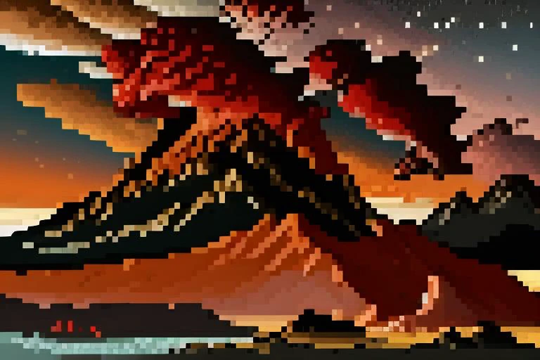 pixel art of a man with a sword in a desert