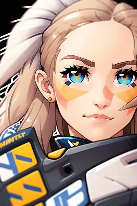 girl, portrait, close-up, logo-with-face-on-shield