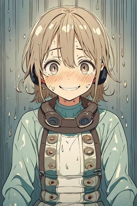 a cartoon image of a girl with headphones on and a raindrop