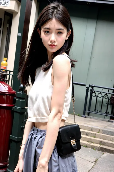 color negative film (style), a fashion campus belle,<lora:xhsGirl_Ymiao4-08:0.7>