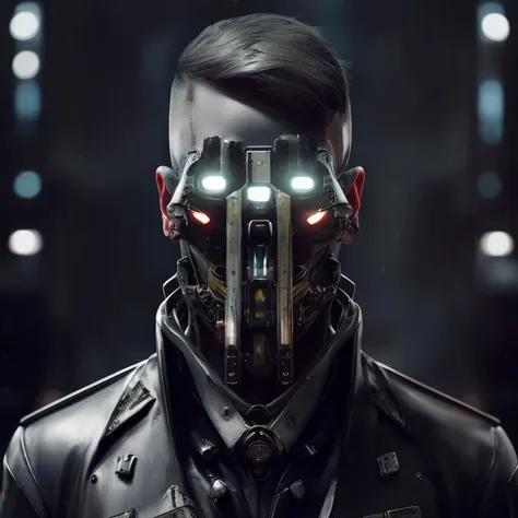 rz88mkultr4, a closeup of a cyborg ,  concept art  ,  slimy unreal engine miniature, cyberpunk street goon, 8k octae render photo, cyberpunk
a man in a tux