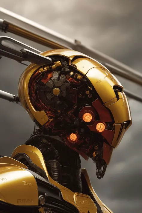 rz88mkultr4, a closeup of a robot , dark lighting, very symmetrical shot, laying white panels, from Behind, High quality, highly detailed, centered, solid colors, digital painting, artstation, concept art, smooth, sharp focus, illustration, summer vibrancy...