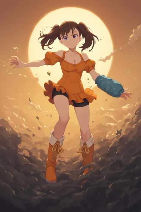 a woman in a short dress and boots is standing in the sand