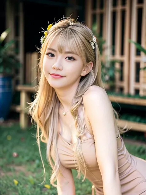 <lora:mikuya_v15:0.9>, (8k, RAW photo, photorealistic:1.25), ZhouShuyi, 1girl, Long blonde hair, (looking at viewer with a serene and goddess-like happiness:1.2), ( lipgloss, eyelashes, gloss-face, best quality, ultra highres, depth of field, chromatic abe...