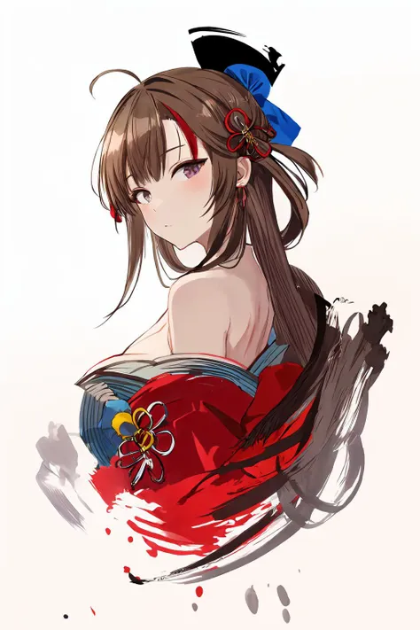 a woman with long hair and a red dress holding a red heart