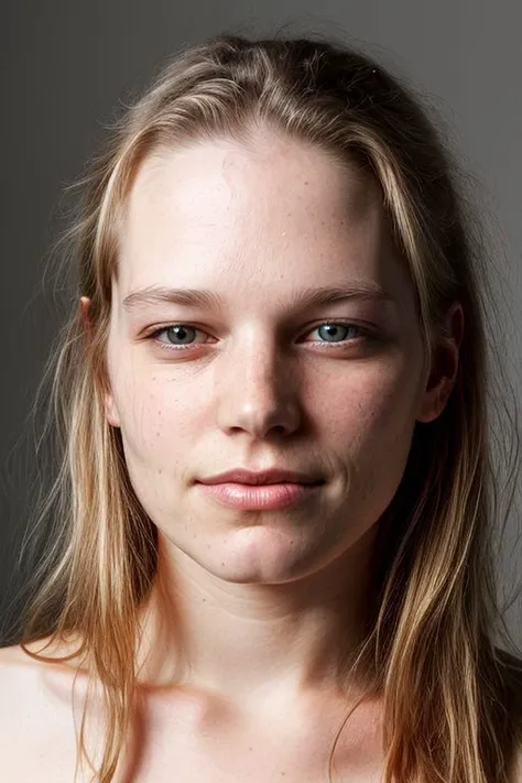 (CR-Bridg3tFonda-v1-summer4love263:0.9), face closeup portrait of young woman, oiled shiny skin, grey background,