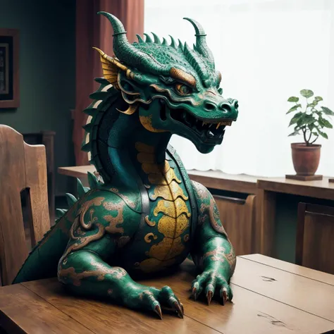 Realistic bronze art style