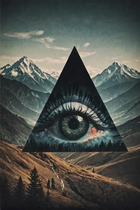 mountain, surreal,  double exposure, dark and moody ,colored all seeing eye,film grain,high quality,  dramatic ,poster  <lora:add-detail-xl:1> <lora:xl_more_art-full_v1:0.3>