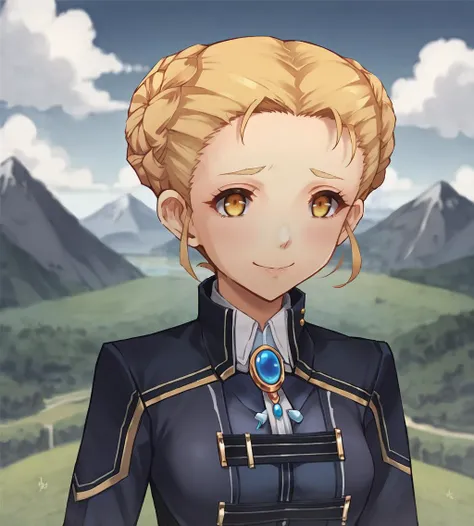 score_9, score_8_up, score_7_up, score_6_up, score_5_up, score_4_up, source_anime, rating_safe
BREAK,
<lora:TrailsOfColdSteel-ThorsNPCs-3-000015:1>, Tatiana, blonde hair, braided buns, short hair, yellow eyes, small breasts, blue blazer, blue waistcoat, wh...