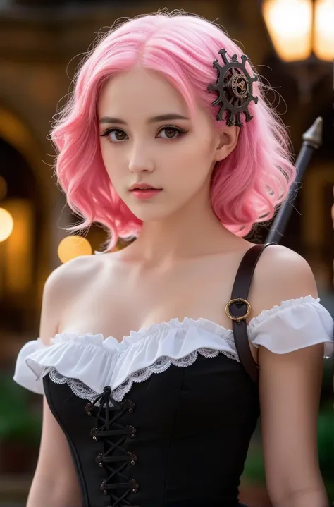 (((masterpiece))) , (((best quality))) , anime style, 2d, [ (designed by Mike Campau:1.1) : (Evgeny Lushpin:0.9) :4], photograph, Irish (alluring 1girl, solo:1.3) Feudal lord, she is Charming and Divine, Miserable chin and Ethereal eyebrows, she is dressed...