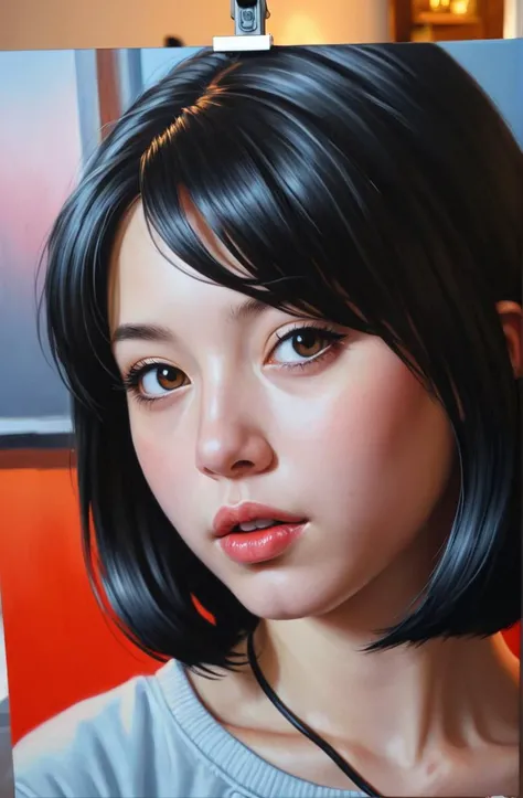 a young female woman, hyperrealism,  ilya kuvshinov, oil on canvas, intricate, portrait, 8k highly professionally detailed, HDR, CGsociety, illustration painting by Mandy Jurgens and MaÅgorzata Kmiec and Dang My Linh and Lulu Chen and Alexis Franklin and ...