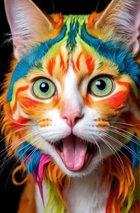 feline, ultra detailed, colorful, wacky,