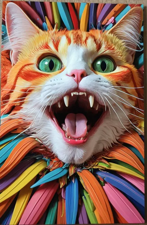 feline, ultra detailed, colorful, wacky,