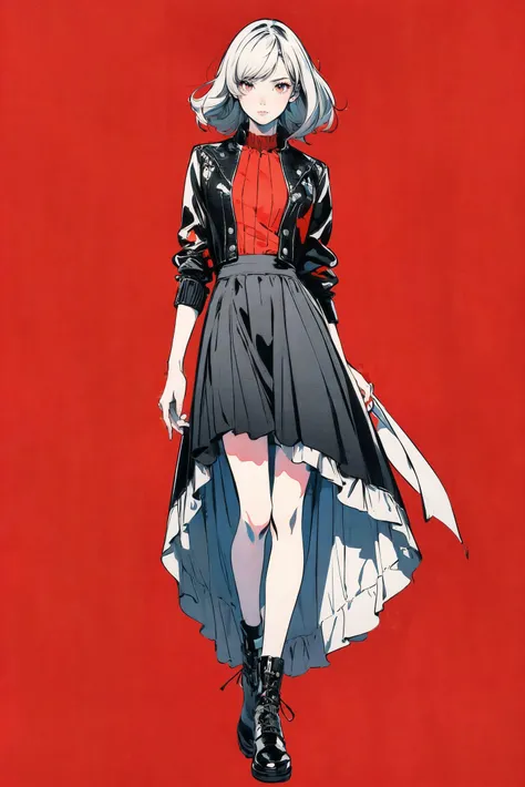 (Masterpiece:1.5),(Best Quality:1.5),High Resolution,Highly Detailed,(Low Contrast:1.1),<lora:add_detail:0.5>,Full body photo,.official art,red background,flat color,partially colored,{persona 5},.|key visual| intricate| highly detailed| breathtaking beaut...