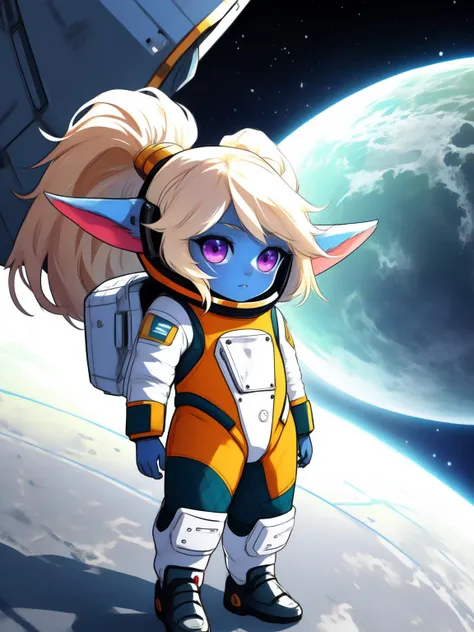 <lora:kupa_poppy:1>, (poppy:1.1), (curvy:1.1), (colored skin:0.8), full body, on the moon, (spacesuit:1.1), space helmet, best quality