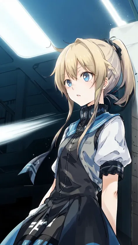 masterpiece, best quality,
<lora:add_detail:-0.15>
 <lora:kindred_spirits.v3-000007:1> 
,kd_vnstyle
(small eyes),
1girl, (solo)
("       ")
blond hair,
light blue eyes
high ponytail
"      "
"         "
dieselpunk