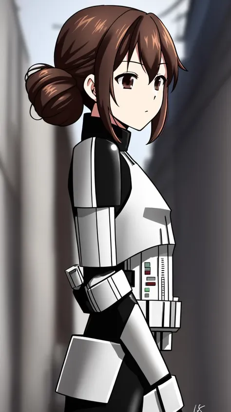 a cartoon picture of a woman in a star wars costume