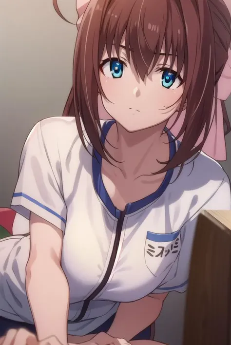 otomeasakura, <lyco:otomeasakura-lyco-nochekaiser:1>,
otome asakura, long hair, brown hair, bow, ahoge, hair bow, pink bow, blue eyes,
BREAK gym uniform, buruma, red buruma,
BREAK looking at viewer,
BREAK indoors, classroom,
BREAK <lyco:GoodHands-beta2:1>,...