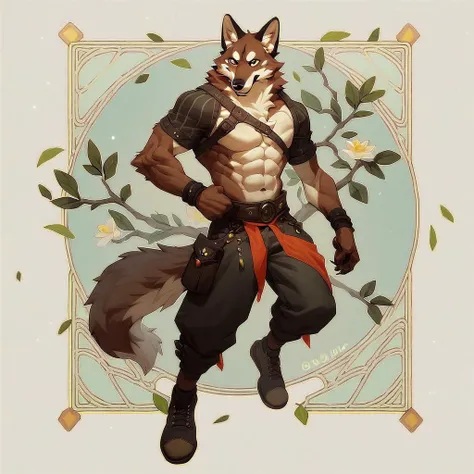 source_furry, rating_safe, male, canid, full length portrait, muscular, anthro, abs, anatomically correct, <lora:ponyquality_v3....