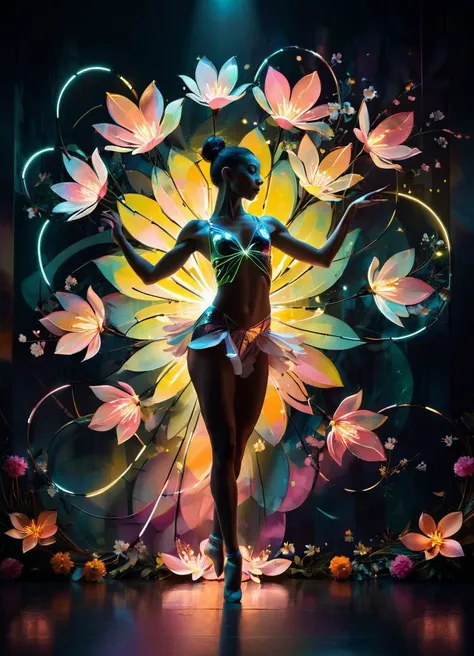 Artme, dancer in front of an abstract background, flowers, lights, spotlight, glowing, neon,
<lora:artfullyPATTERN_SDXL_v1:0.8>