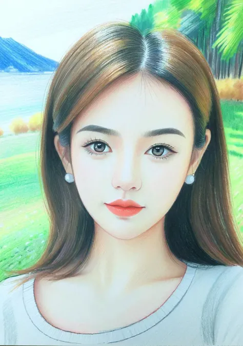 Tilt-shift photo of 1girl,(FN colored pencils:1.2),Hand drawing,sketch,portrait,Soft neutral tones background,(Artist-grade pencil drawing details:1.2),1girl,<lora:FN-colored pencils_XL-V1.0:0.8>, . Selective focus, miniature effect, blurred background, hi...
