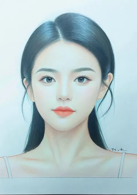 Minimalist style 1girl,(FN colored pencils:1.2),Hand drawing,sketch,portrait,Soft neutral tones background,(Artist-grade pencil drawing details:1.2),1girl,<lora:FN-colored pencils_XL-V1.0:0.8>, . Simple, clean, uncluttered, modern, elegant