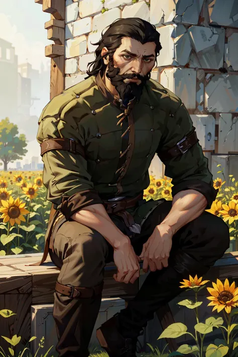 ((ultra detailed, masterpiece, absurdres))
<lora:DAIBlackwall:0.9>
DAIBlackwall, 1boy, solo, black hair, beard, Overlooking the city from a rooftop bar at night, chic outfit, sitting