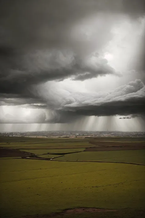 fashion art by Hendrik Kerstens, stylized, landscape of a Addis Ababa, Sturdy, Stormy weather, Fine art, spotlit