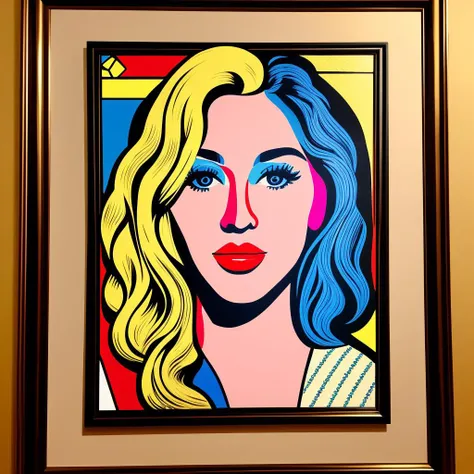 Pop Art painting of a modern smartphone with classic art pieces appearing on the screen.