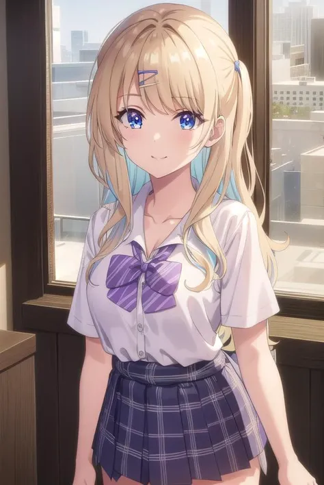 lunashirakawa, <lora:luna shirakawa s1-lora-nochekaiser:0.8>,
luna shirakawa, long hair, blue eyes, blonde hair, hair ornament, bow, multicolored hair, hairclip, smile,
BREAK skirt, shirt, thighhighs, bow, school uniform, white shirt, pleated skirt, shoes,...