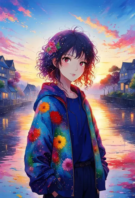 anime,  (style of Yvonne Coomber:1.3) 
(masterpiece,best quality:1.5),
Dolman jacket, Restaurant,at Dawn, Natsuki (doki doki literature club!)