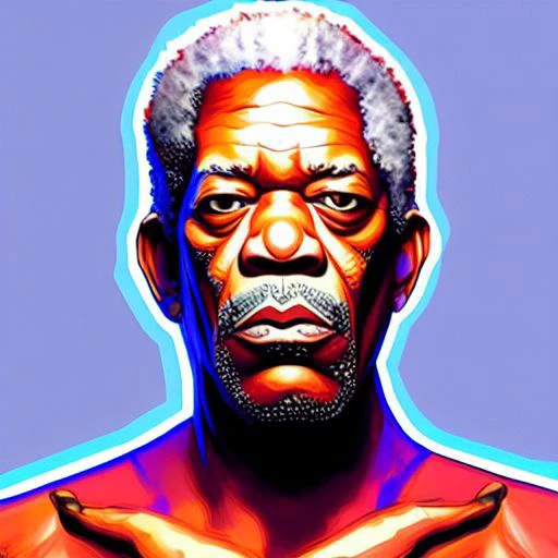 morgan freeman, ultra-detailed, ( dishonored-portrait-styles style )