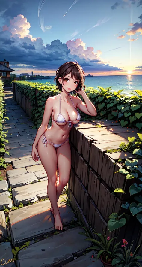 (masterpiece),(intricate details),1girl,mature female,brown eyes,Shaggy cut, ,huge breasts
BREAK
micro bikini,barefoot,depth of field,looking at viewer,random view,((standing on the , Outdoor_garden_with_a_variety_of_herbs,)),((full body)),smirk
BREAK
suns...