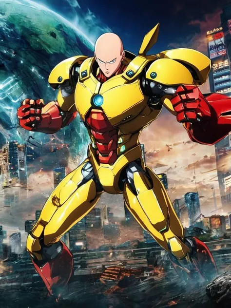 best quality, ultra high res,<lora:sdxl_jijia-000006:0.4>,one-punch man mecha,