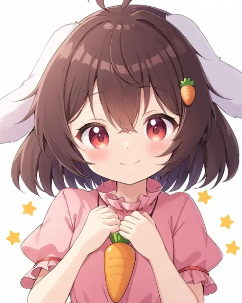 anime girl with a carrot in her hand